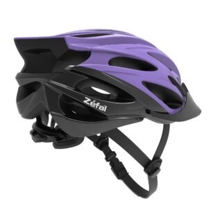 youth full coverage bike helmet, lilac – age 8+, 24 vents, adjustable fit, with visor