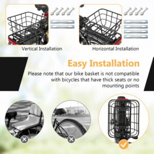 electric bicycle rear basket heavy duty metal rear bicycle basket (bicycle basket)