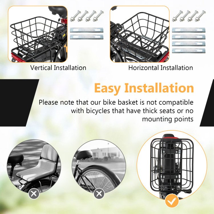 electric bicycle rear basket heavy duty metal rear bicycle basket (bicycle basket) electric bicycle rear basket heavy duty metal rear bicycle basket (bicycle basket)