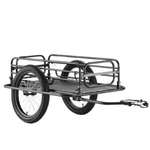 vevor bike cargo trailer, 275 lbs load capacity, heavy duty bicycle wagon cart, foldable compact storage & quick release with universal hitch, 20" wheels, fits most bike wheels, carbon steel frame