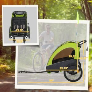 child bike trailer 3 in1 | foldable baby trailer transport carrier | shock absorber system rubber tires adjustable handlebar