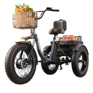 qronge lava 750w electric trike for adults – lcd & 50 mile range