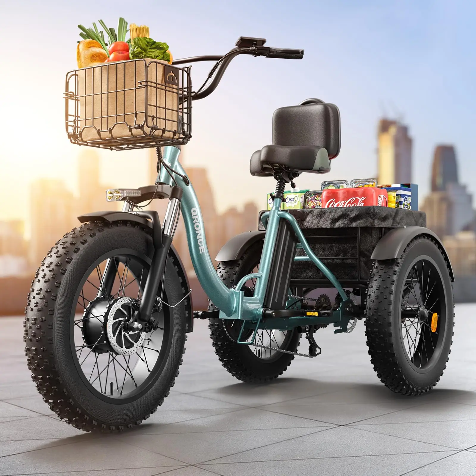 qronge electric bike for adults 960w peak 36v 13.5ah battery folding electric tricycle 50 miles range fat tire electric trike green qronge electric bike for adults 960w peak 36v 13.5ah battery folding electric tricycle 50 miles range fat tire electric trike green