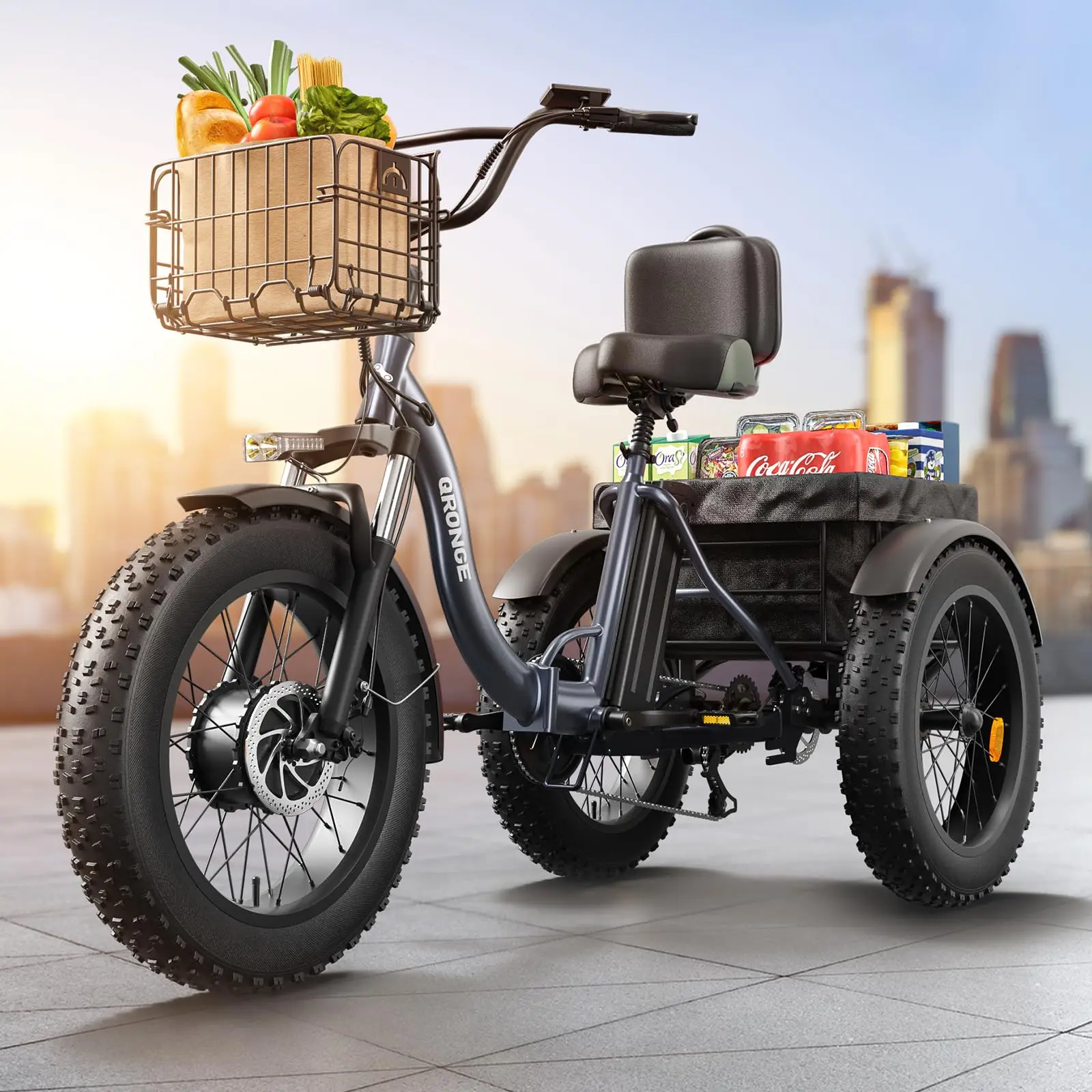qronge electric bike for adults 960w peak 36v 13.5ah battery folding electric tricycle 50 miles range fat tire electric trike grey qronge electric bike for adults 960w peak 36v 13.5ah battery folding electric tricycle 50 miles range fat tire electric trike grey