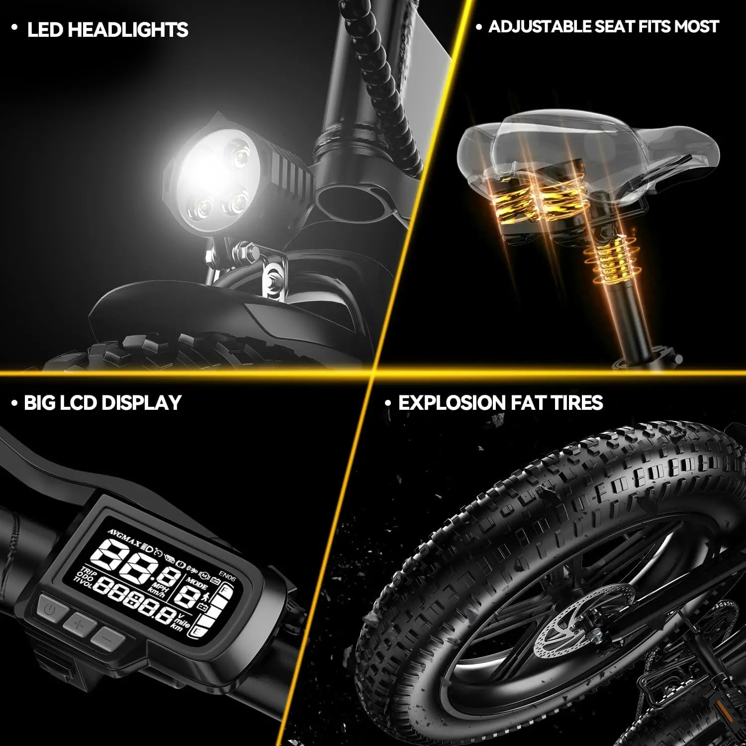 1000w folding electric bike,48v 20.8ah removable battery ebike,30+mph,80 miles max range electric bike for adults, 20" fat tire 1000w folding electric bike,48v 20.8ah removable battery ebike,30+mph,80 miles max range electric bike for adults, 20" fat tire