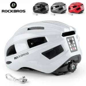 New Arrivals rockbros bicycle light helmet mtb road usb warning rear light cycling helmet eps pc intergrally molded safety bike helmet