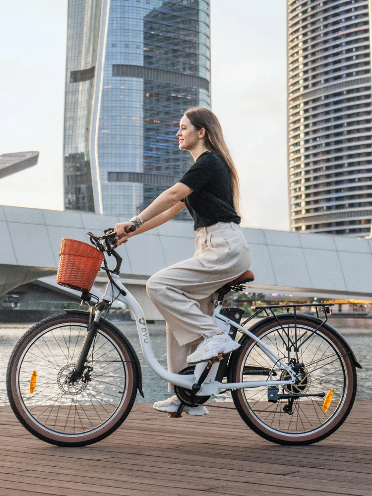 DYU C6 Pro 26” Electric City Bike 36V 250W – Urban Commuter E-Bike DYU C6 Pro displayed on urban street background