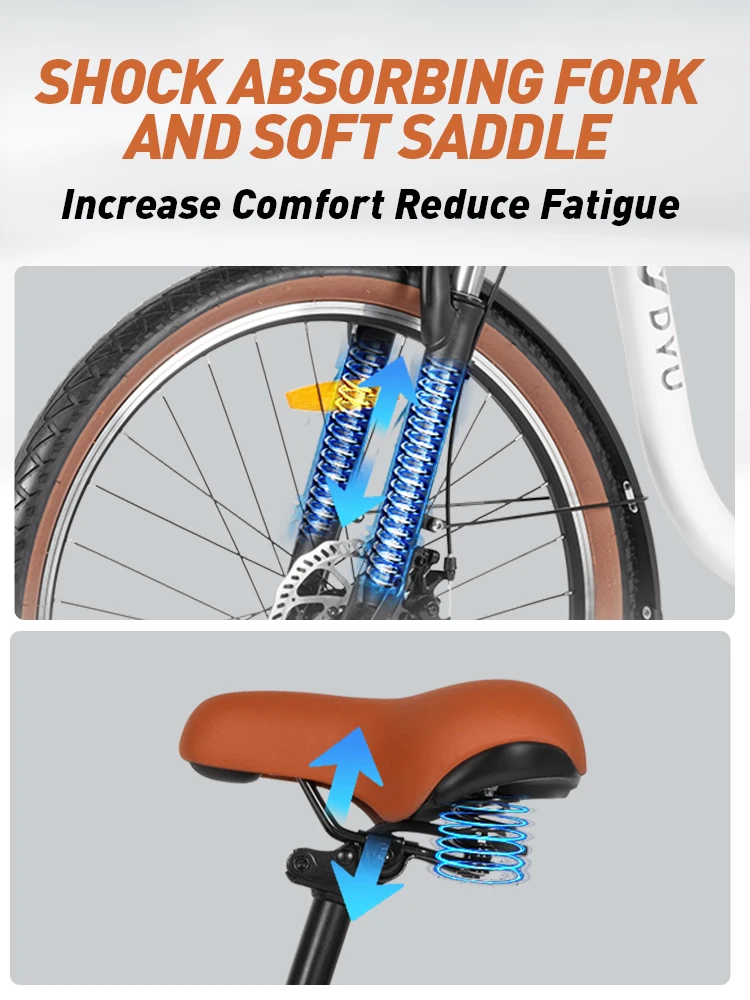 DYU C6 Pro 26” Electric City Bike 36V 250W – Urban Commuter E-Bike DYU C6 Pro city e-bike seat and frame design