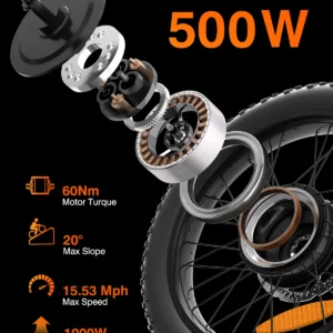 bodywel f20 fat tire ebike 20inch electric bicycle 500w 48v 13.5ah battery all terrain e dirt bike for adults