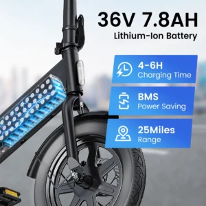 dyu c3 14 inch electric bicycle peak 500w motor 36v7.8ah lithium battery electric bike , city e bike