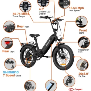 bodywel f20 fat tire ebike 20inch electric bicycle 500w 48v 13.5ah battery all terrain e dirt bike for adults
