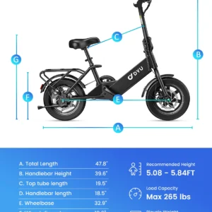 dyu c3 14 inch electric bicycle peak 500w motor 36v7.8ah lithium battery electric bike , city e bike