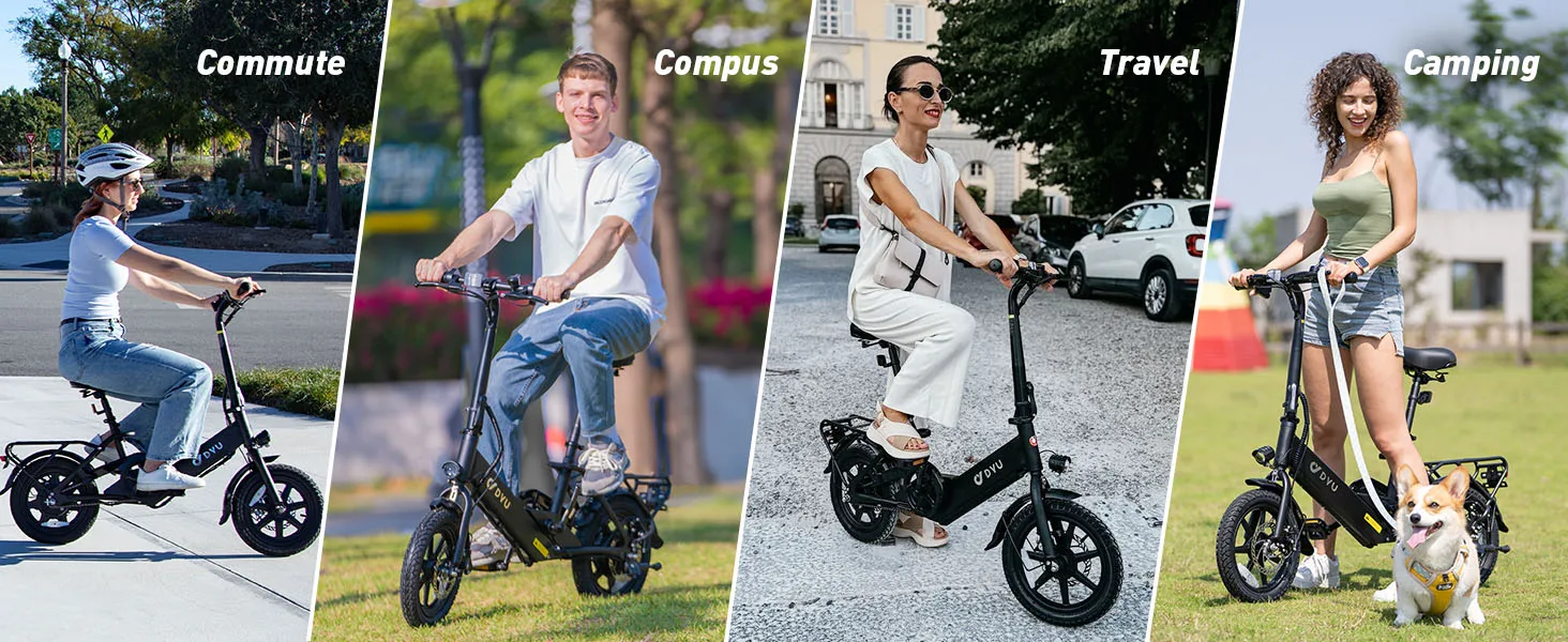 DYU C3-16 folding bike in urban environment
