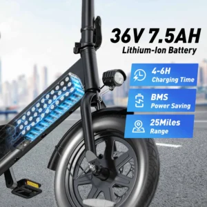 dyu c3 16 electric bicycle 500w peak motor 36v7.5ah lithium battery electric bike 16 inch city e bike