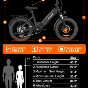 bodywel f20 fat tire ebike 20inch electric bicycle 500w 48v 13.5ah battery all terrain e dirt bike for adults