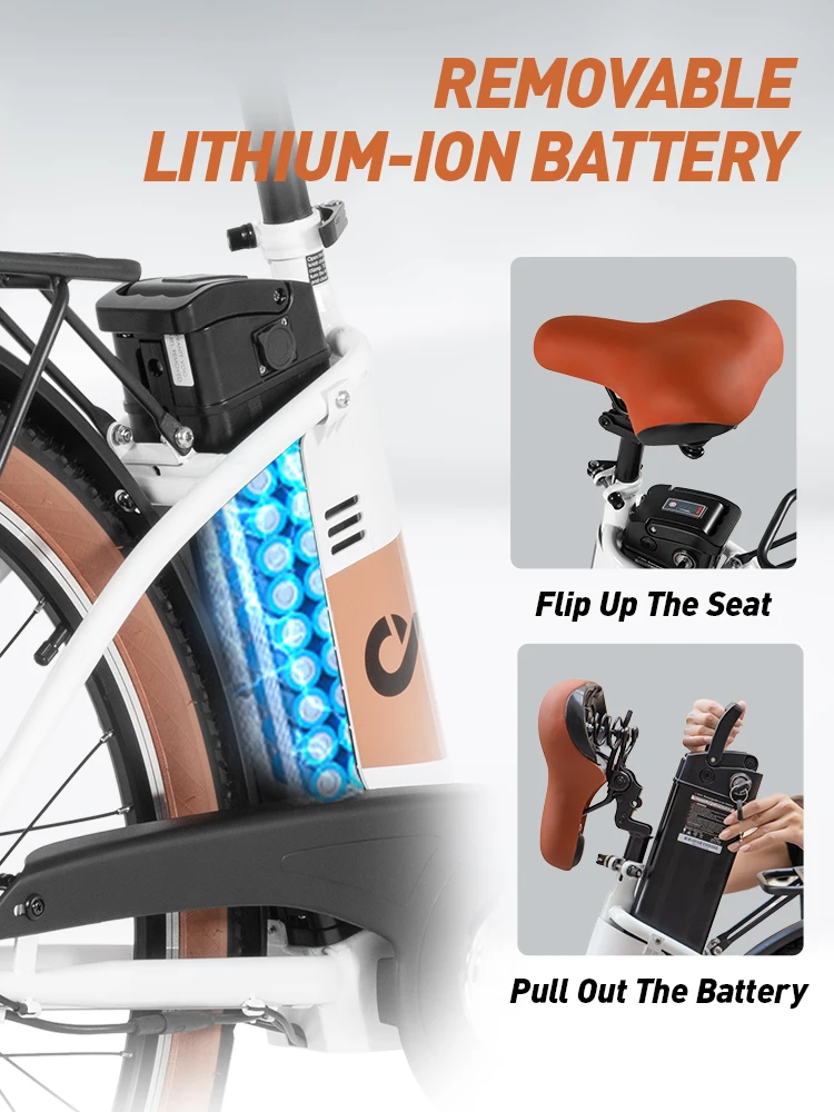 DYU C6 Pro 26” Electric City Bike 36V 250W – Urban Commuter E-Bike DYU C6 Pro electric city bike front suspension close-up