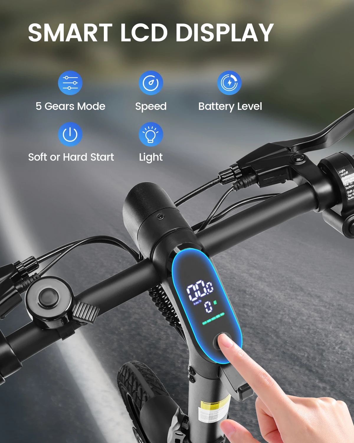 DYU C3-14 Folding Electric Bike 36V 350W – 14" Wheels DYU C3-14 headlight and handlebar controls