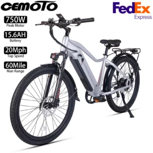 26" electric bike 750w, 20mph, 60miles, city commuting electric bike, 48v 15.6ah, 2025 new ebike