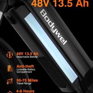 bodywel f20 fat tire ebike 20inch electric bicycle 500w 48v 13.5ah battery all terrain e dirt bike for adults