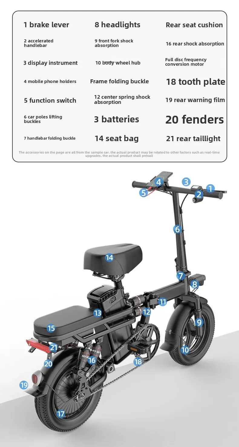 Folding Electric Mountain Bike 48V 350W – Dual Suspension Compact F6 Electric Bike ready for city commute