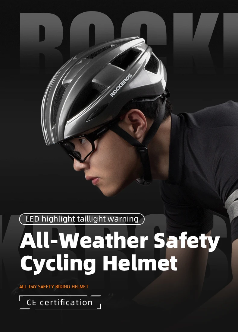 ROCKBROS Bicycle Helmet LED Rear Light Rechargeable Intergrally-molded Cycling Helmet MTB Road Bike Helmet Sport Safe Hat Helmet Kf Hf8d3bd191c914702994ecc35e22ba081l