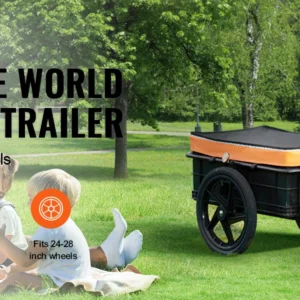 succebuy 88lbs bike cargo trailer bicycle wagon cart foldable storage with 16" wheels & safe reflectors fits 24" 28" bike wheels