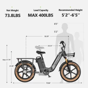 electric 750w aluminum alloy 48v30ah lithium battery central motor carry 330lb ebike adult cargo multiple shock absorption bike