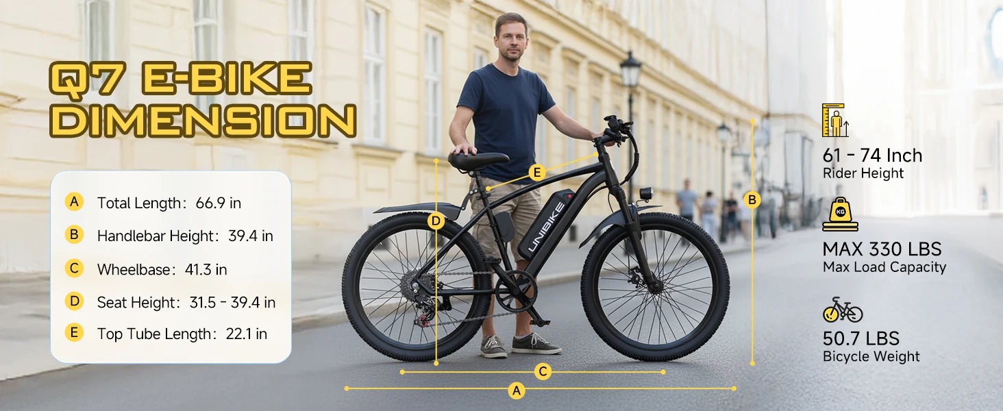 Aairsk Q7 26″ Electric Bike 400W (750W Peak) Commuter E-Bike 48 Miles Range Kf S13f7541d067a4c0481c3e91fbede0fdcM