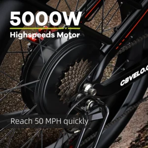 cybervelo ek9 strong 26" ebike for adult,5000w peak,up 150 miles 52v 40ah battery,26"x4.0 fat tire ebike with one year warrenty