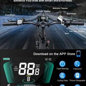 ebike h9 awd city electric bicycle 2000w folding 60ah ebike 20*4.0" fat tire mountain multiple shock absorption all terrain bike