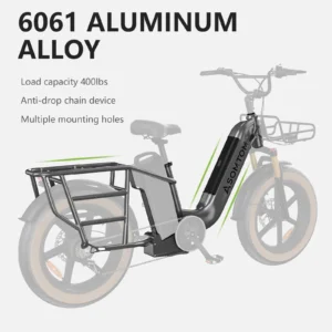 electric 750w aluminum alloy 48v30ah lithium battery central motor carry 330lb ebike adult cargo multiple shock absorption bike