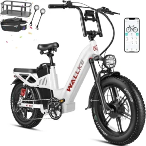 w wallke h7 awd electric bike 60ah 3200w peak dual motor ebike 20” fat tire electric bicycle 34mph step thru e bike app control