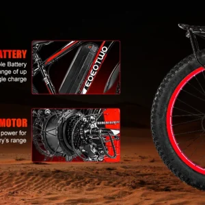 eoeotwo e01 electric bike adult 26" fat tire 1500w peak motor electric bicycle 34mph mountain e bike 60mile range 48v15ah e bike