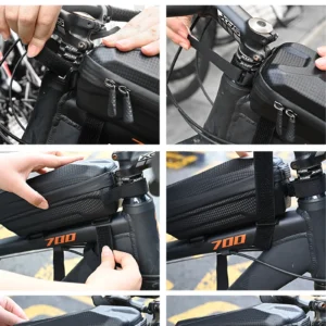 1l eva hard shell bicycle bag for mountain & road bikes front beam bag, waterproof top tube bag, cycling equipment