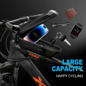 1l eva hard shell bicycle bag for mountain & road bikes front beam bag, waterproof top tube bag, cycling equipment