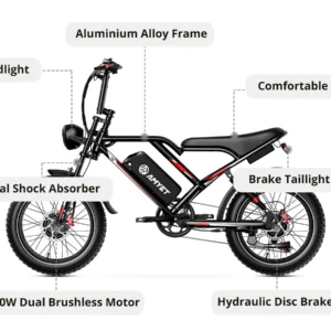 amyet s8 adults electric bike for men 2000w dual motor bicycle 48v 25ah battery 20" ebike electric e bikes mountain moped ebikes