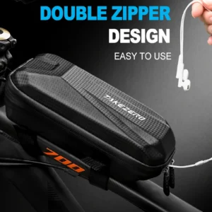 1l eva hard shell bicycle bag for mountain & road bikes front beam bag, waterproof top tube bag, cycling equipment