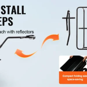 succebuy 88lbs bike cargo trailer bicycle wagon cart foldable storage with 16" wheels & safe reflectors fits 24" 28" bike wheels