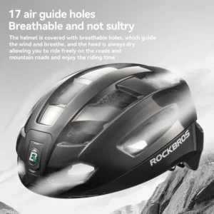 rockbros bike helmet light helmet with remote control rechargeable tail light bicycle cycling helmet intelligent safety helmet