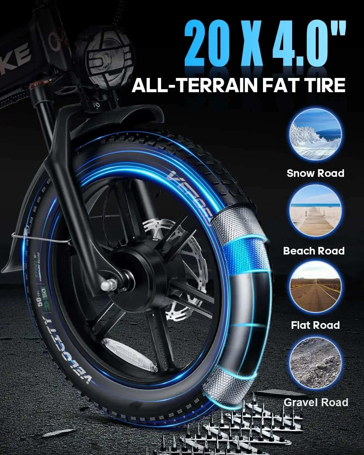 ebike h9 awd city electric bicycle 2000w folding 60ah ebike 20*4.0" fat tire mountain multiple shock absorption all terrain bike ebike h9 awd city electric bicycle 2000w folding 60ah ebike 20*4.0" fat tire mountain multiple shock absorption all terrain bike