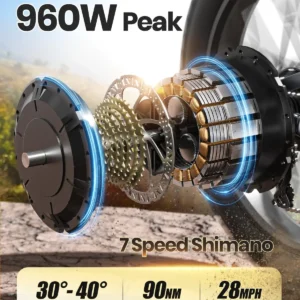 puckipuppy boxer st electric bike 960w 48v 20ah electric bicycles 26" x 4" fat tire full suspension ebike with 2 year warranty