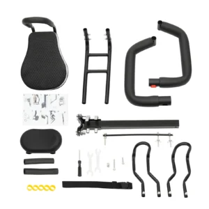 front mounted kids bike seat, dual point fixation bicycle mounted children carrier load 80kg, safety guardrails chair for e bike