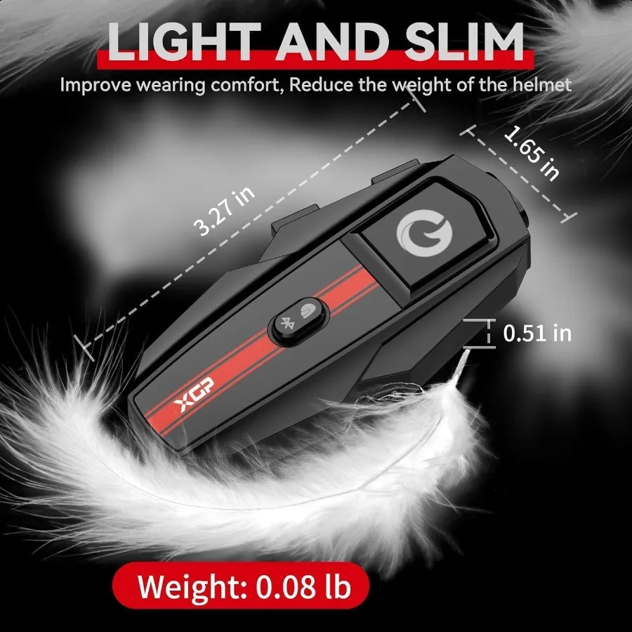 Motorcycle Bluetooth Headset V5.2 with Music Sharing 2Way Motorcycle Helmet Bluetooth with IP67 Waterproof Helmet Intercom Comm description