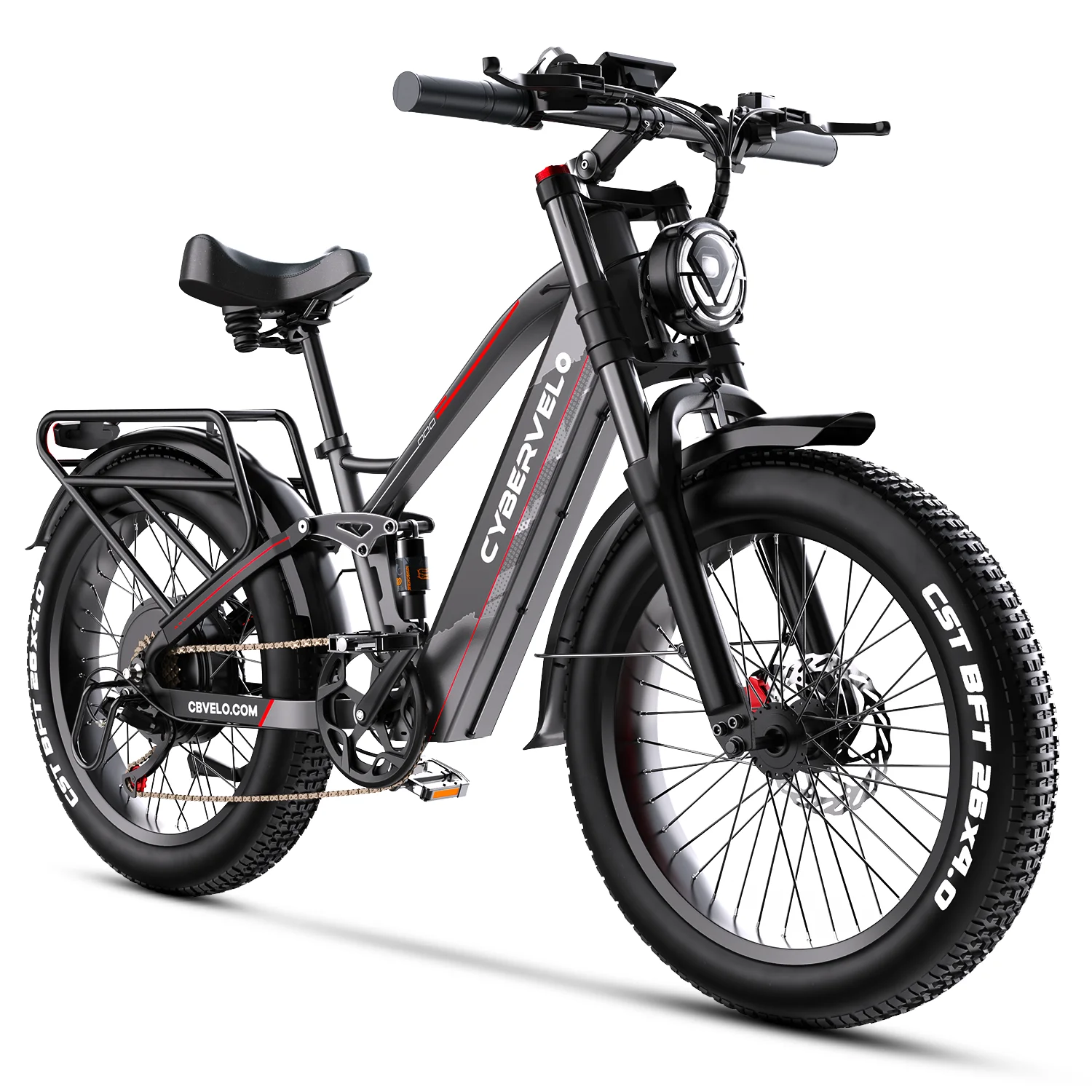CYBERVELO EK9 5000W Fat Tire Electric Bike 52V 40Ah LCD Display and Controls on CYBERVELO EK9 E-Bike