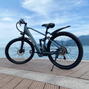26'' electric bike for adults,750w peak motor mountain ebike,25mph up to 40miles,7 speed,shock absorbers,commuter e bike