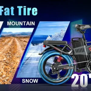 ebike h9 awd city electric bicycle 2000w folding 60ah ebike 20*4.0" fat tire mountain multiple shock absorption all terrain bike