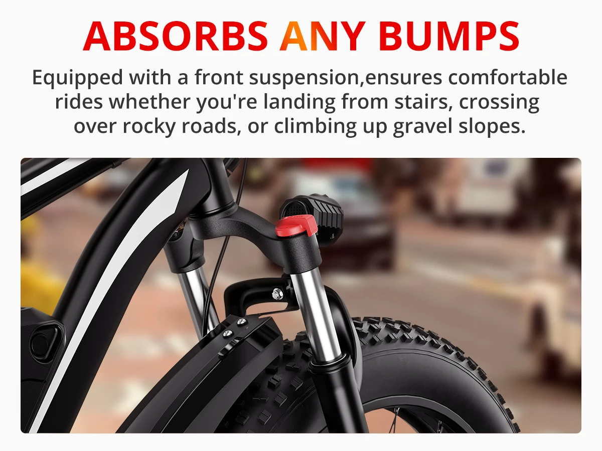 AMYET EB26 Electric Bike for Adults 1000W Electric Bicycle 48V 15AH E Bike 26" Fat Tire Mountain 31mph Dual Shock Absorber Ebike Kf S91ca1b6388004e2599d1424b59d0fc001