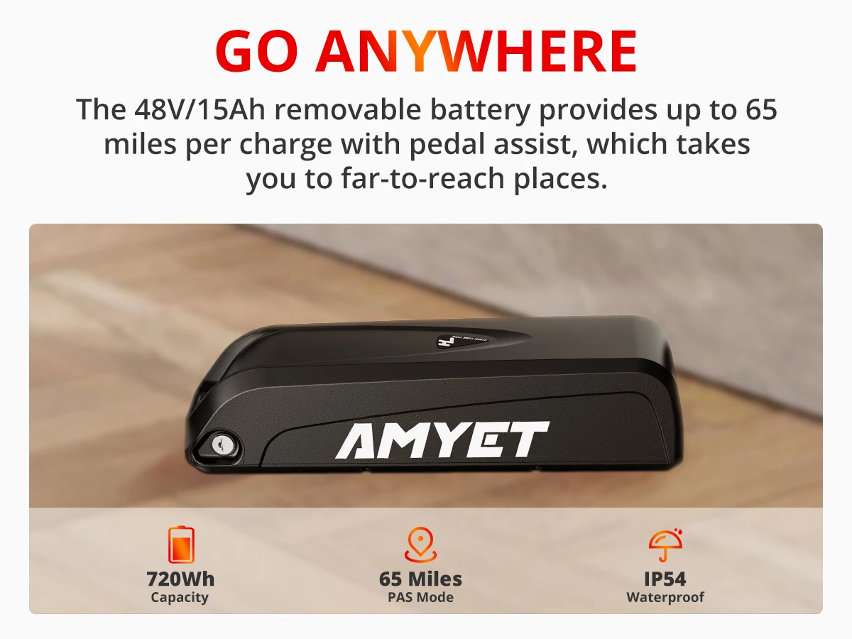 AMYET EB26 Electric Bike for Adults 1000W Electric Bicycle 48V 15AH E Bike 26" Fat Tire Mountain 31mph Dual Shock Absorber Ebike Kf S94b06677505e4e938843000421137392v