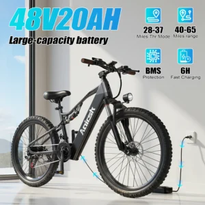 eletric bike for adults 21 speed mountain lightweight ebike with peak 1500w 28mph motor,48v20ah,26'' tire e mtb,up to 65 miles