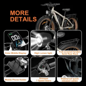 ebike electric bike zeegr f1 2000w 48v 22.4ah full suspension power bicycle bike 26inch fat tire hidden dual battery snow beach